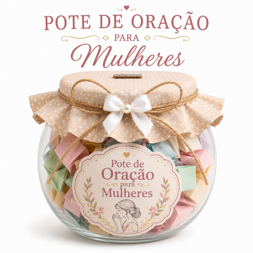 Pote de Oração para Mulheres com Mensagens de Fé, Motivação e Esperança – Presente Cristão